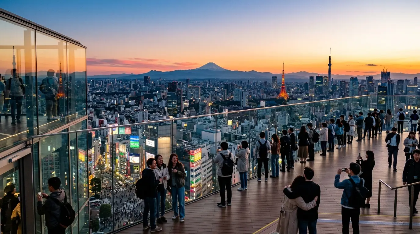 從SHIBUYA SKY俯瞰的東京黃昏全景