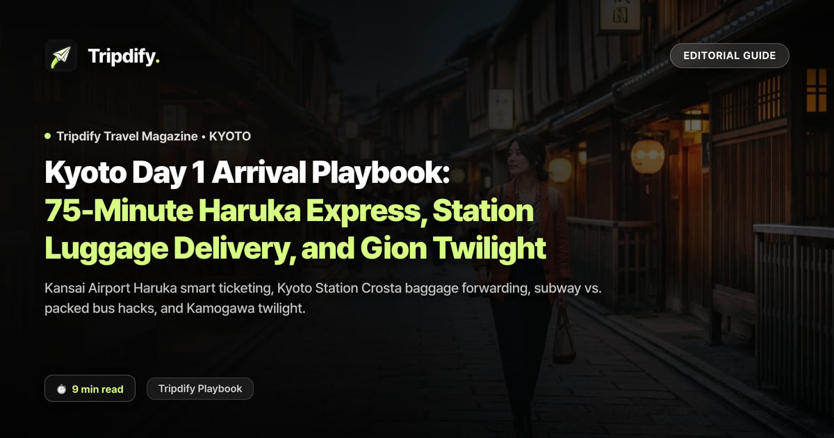 Kyoto Day 1 Arrival Playbook: 75-Minute Haruka Express, Station Luggage Delivery, and Gion Twilight