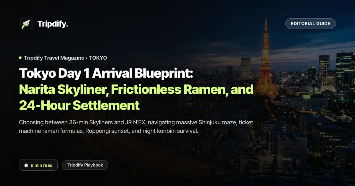 Tokyo Day 1 Arrival Blueprint: Narita Skyliner, Frictionless Ramen, and 24-Hour Settlement